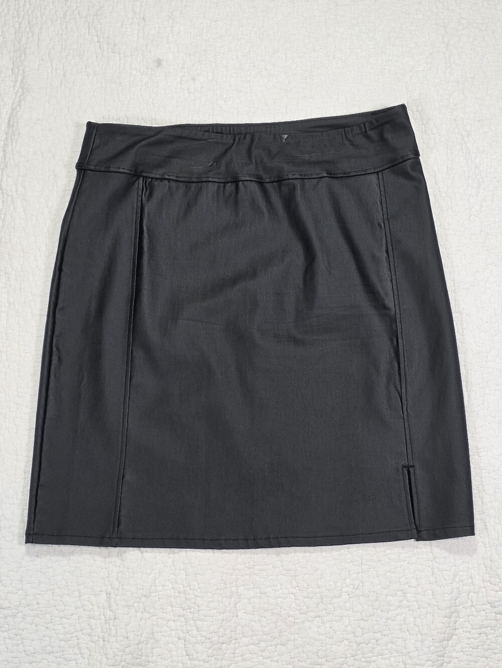 MC Black Stretch Coated Fabric Skirt